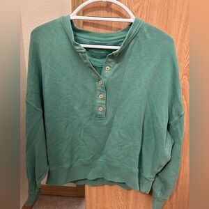 American eagle quarter button up sweater